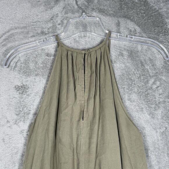 Belle Dahl Jumpsuit Womens Medium Green Pleated Wide Leg Jumper Bohemian Hippie - Picture 4 of 8